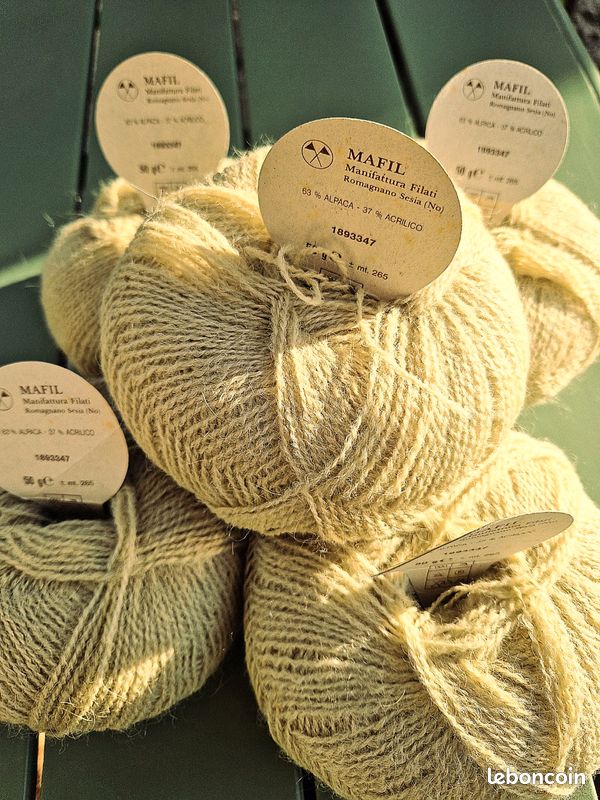Lot De 8 Pelotes De Laine Et Alpaga Fonty - Coloris Jaune Or - Tricot Crochet