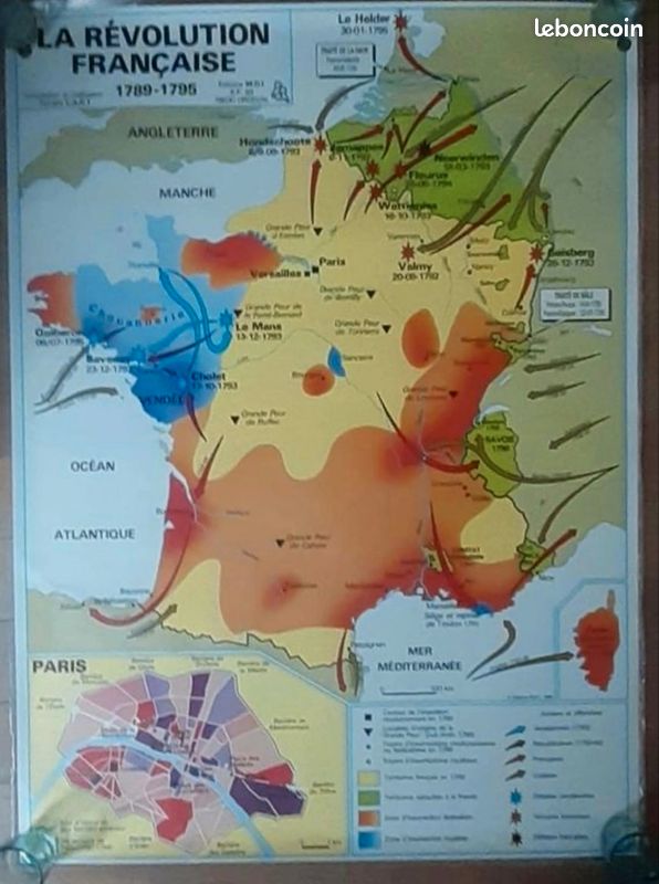 🗺️✨ carte scolaire vintage – la révolution française 🇫🇷 (image 2)