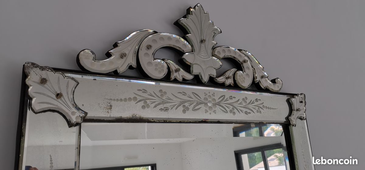 Grand Miroir Venise Murano année 1849 (image 1)
