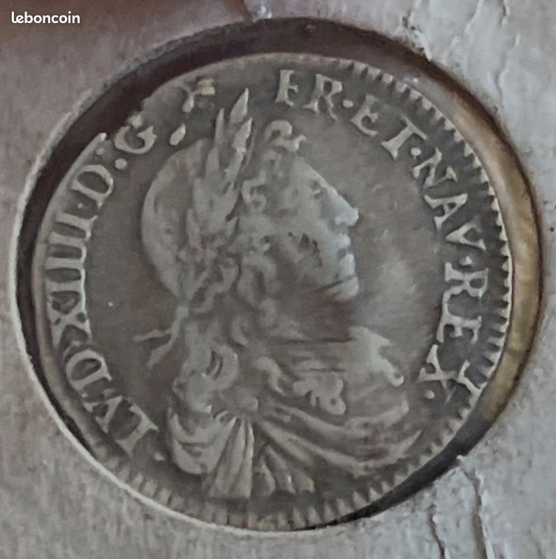 Pièce argent 91,7%. 1/12 ème d'écu au buste juvénile de Louis XIV 1661 R (image 1)