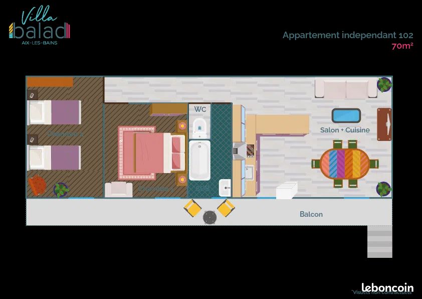 Appartement a louer aix-les-bains - 3 pièce(s) - 70 m2 - Surfyn