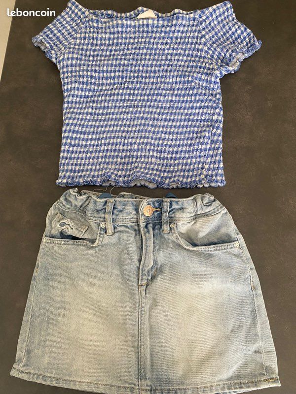 Jupe en jeans h&m 8/9 ans (image 5)