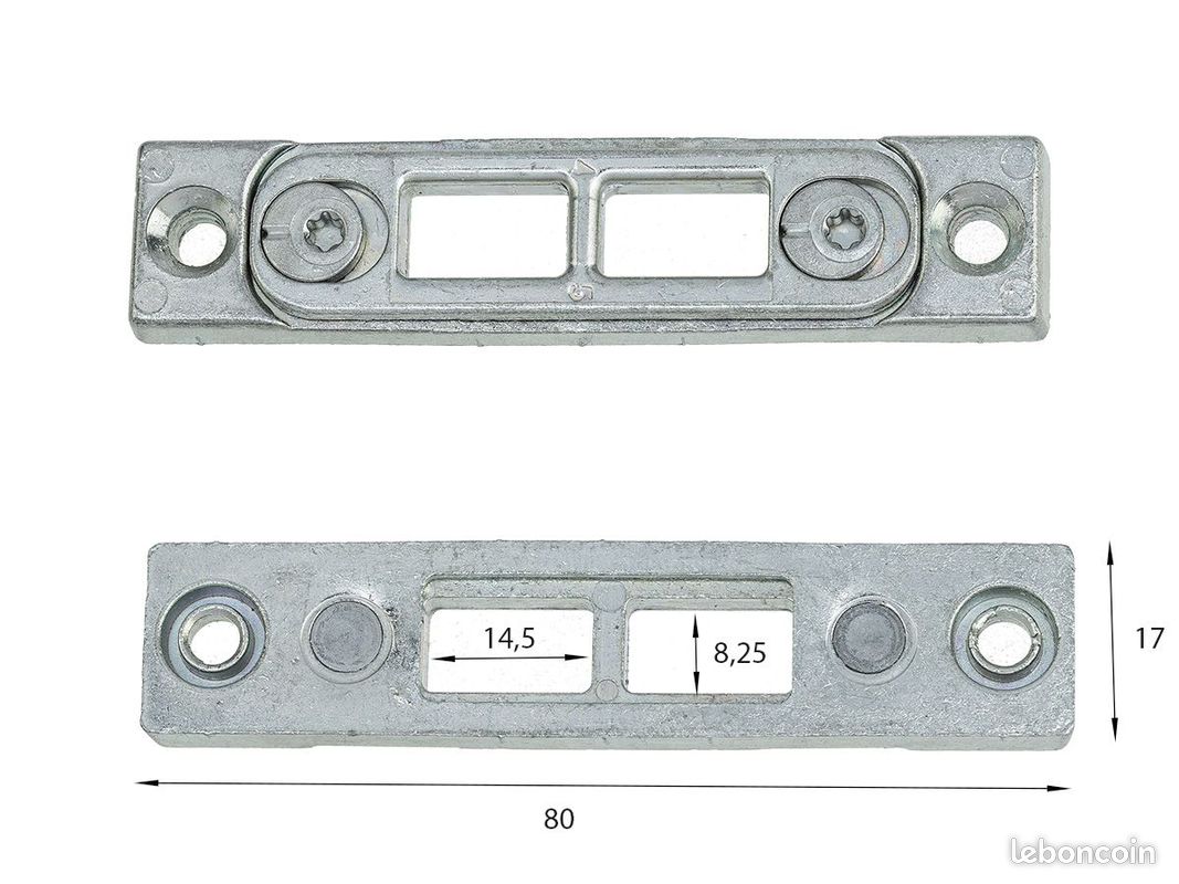 Cremone gâche pour crémone MACO feuillure / têtière 18 mm (image 1)