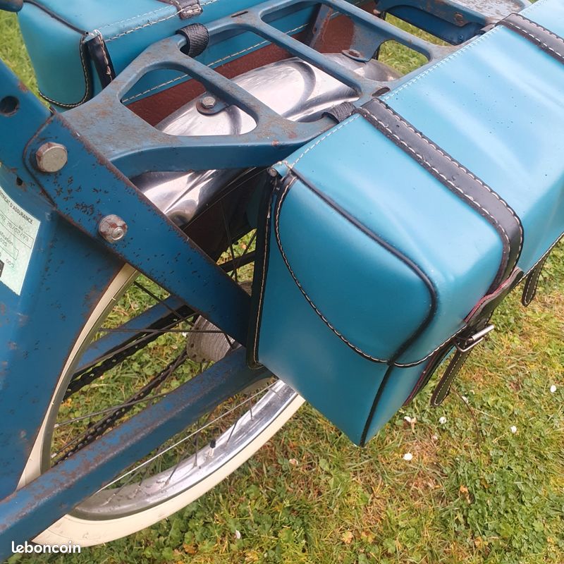 Sacoches Vélo Vintage Bleues à Sangles - Pour Solex Ou Mobylette