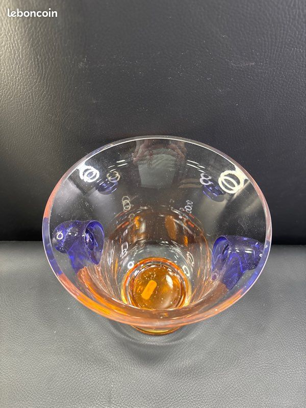 Seau à glaçons ou vase art déco en verre (image 2)