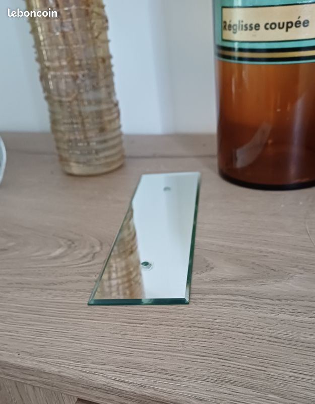 Paire De Plaques De Propreté Anciennes – Miroir Facetté Vintage – Déco Salle De Bain