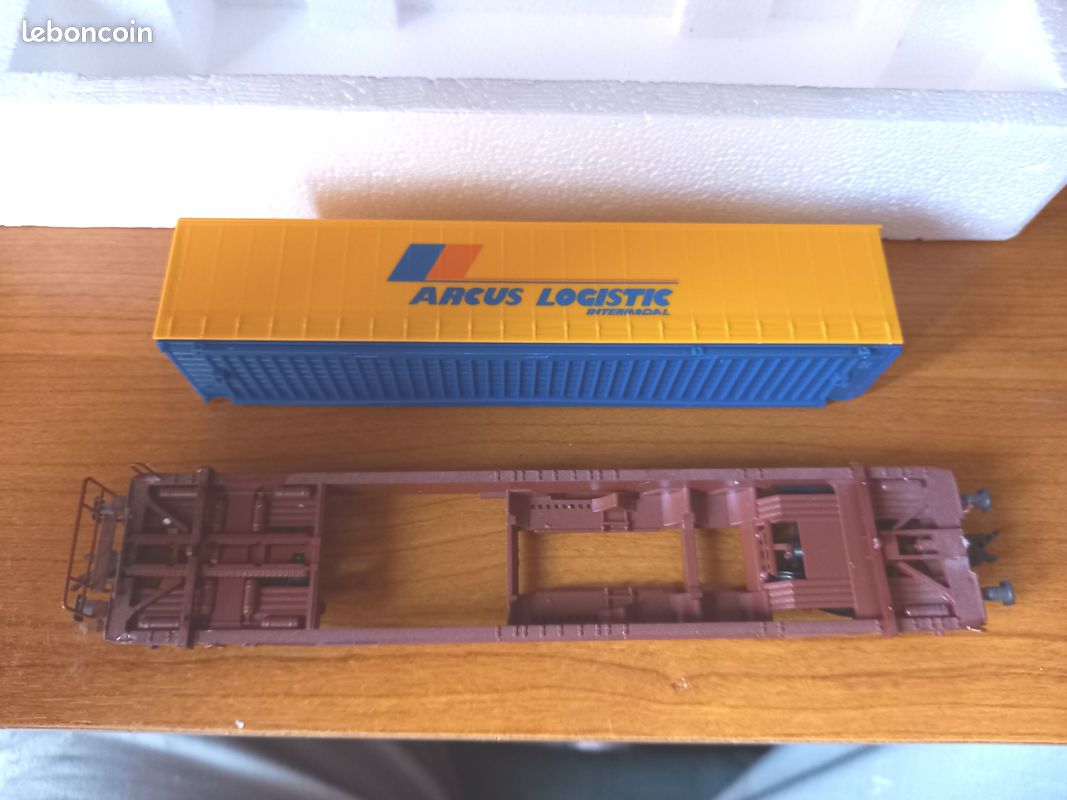 Train ho - Wagon poche avec containair ( W 17 ) (image 1)