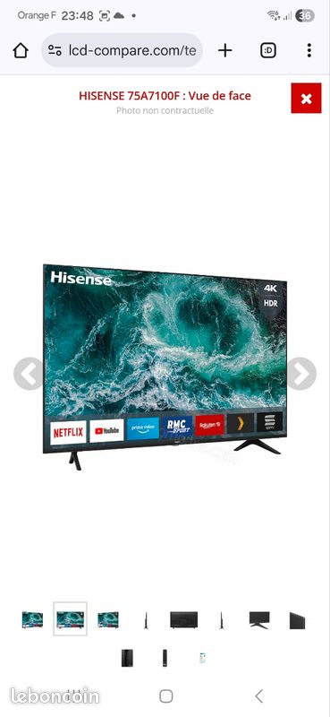 Toutes pièces tv hisense 75a7100f (image 2)