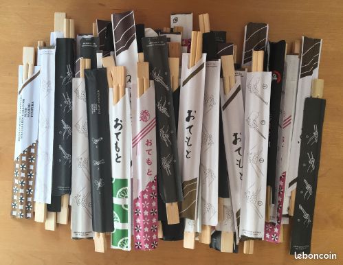 Paires de baguettes chinoises en bambou + kits avec cuillère pique-nique (image 4)