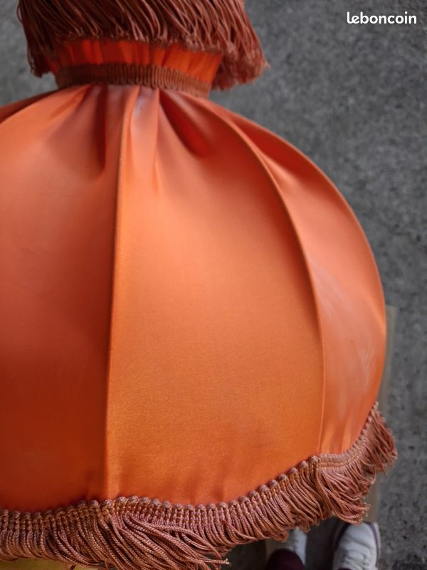 Lampe lustre orange à frange vintage (image 11)
