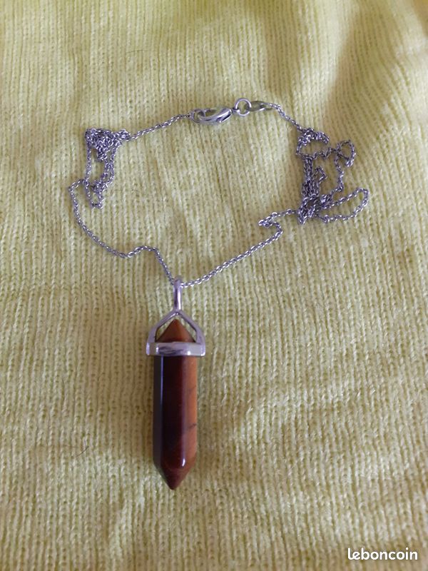 Pendentif œil De Tigre En Argent 925 - Ancien, Ovale - Très Bon état