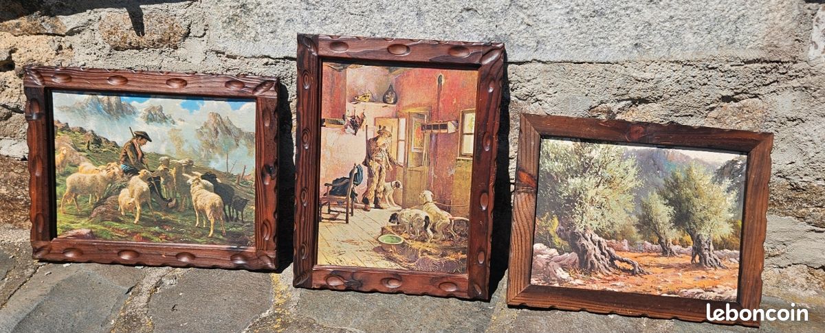 Cadre Ancien En Bois Massif 46x38 Cm - Idéal Pour Décoration Murale Ou Personnalisation