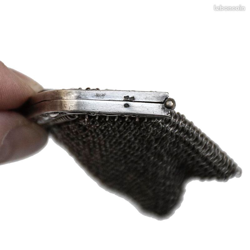 Porte-monnaie Vintage En Argent Maillé Avec Perles, Années 1930 - Petit Sac à Main Femme Rétro