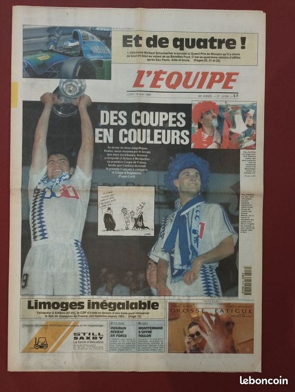 Journal L'Equipe AJA Auxerre remporte la Coupe de France de football