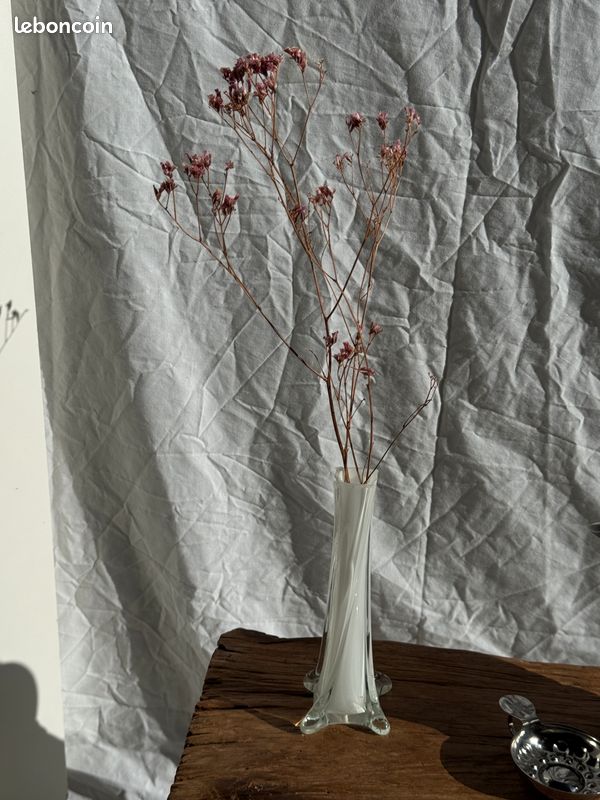 Vase soliflore blanc en verre (image 2)