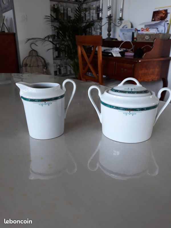 Sucrier et pot à lait porcelaine (image 1)