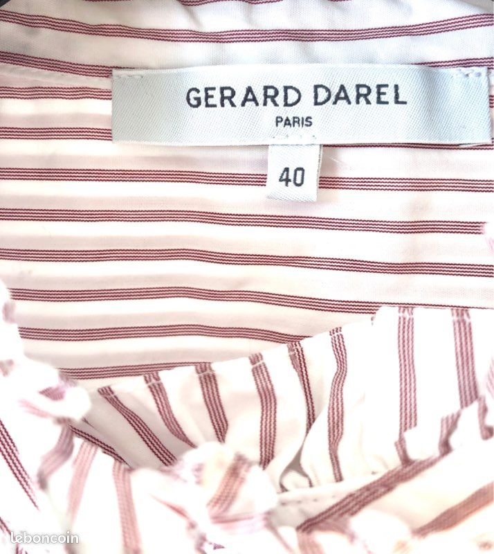 Chemise Gérard Darel Taille 38 Parme - Coton Toucher Pêche, Excellent état Occasion