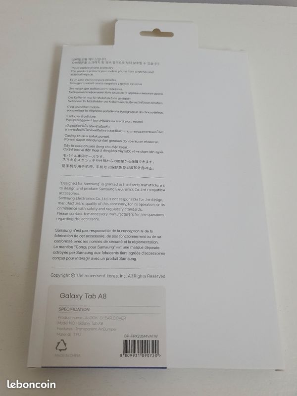 Coque cover Galaxy Tab A8 transparente neuve (image 4)