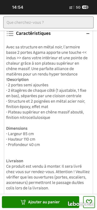 Armoire basse métal plateau chêne (image 4)