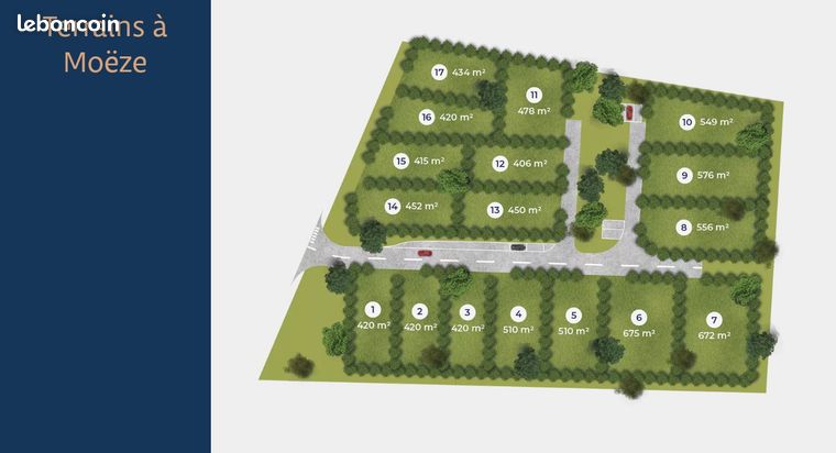 Terrain 420 m² Moeze