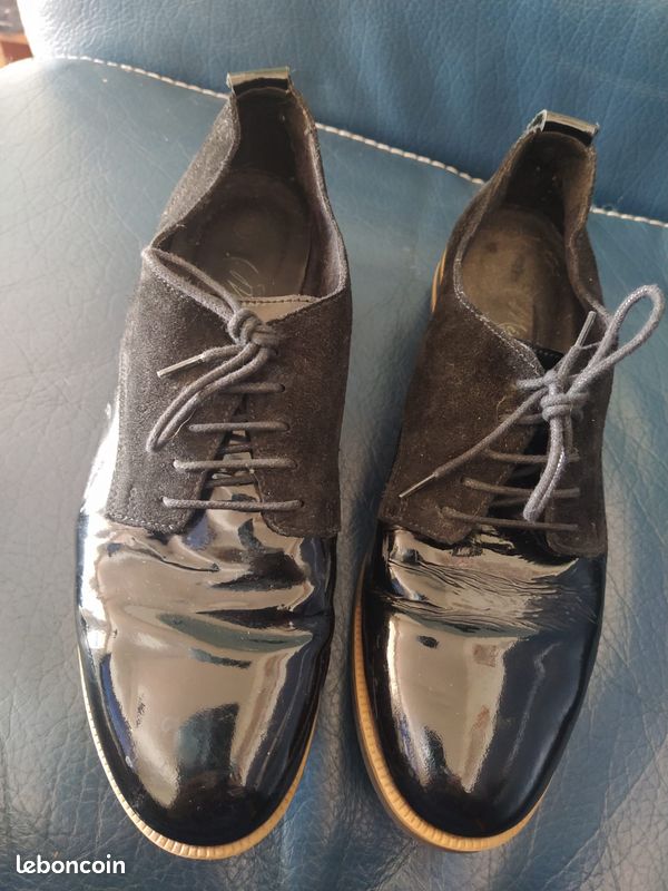 Chaussures derby femme T 38, tout cuir (image 4)