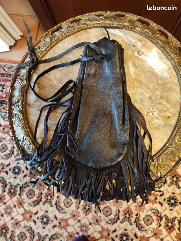 Sac à main noir cuir (image 2)