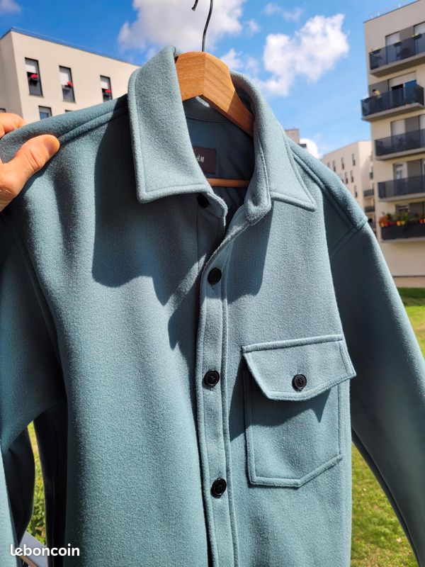 Veste Chemise Bleu Pastel Homme Style Vestimentaire Homme Chemise