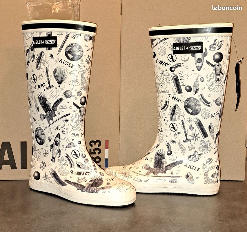 Chaussures Paire De Botte Aigle Bottes Chasse Légères Et Souples