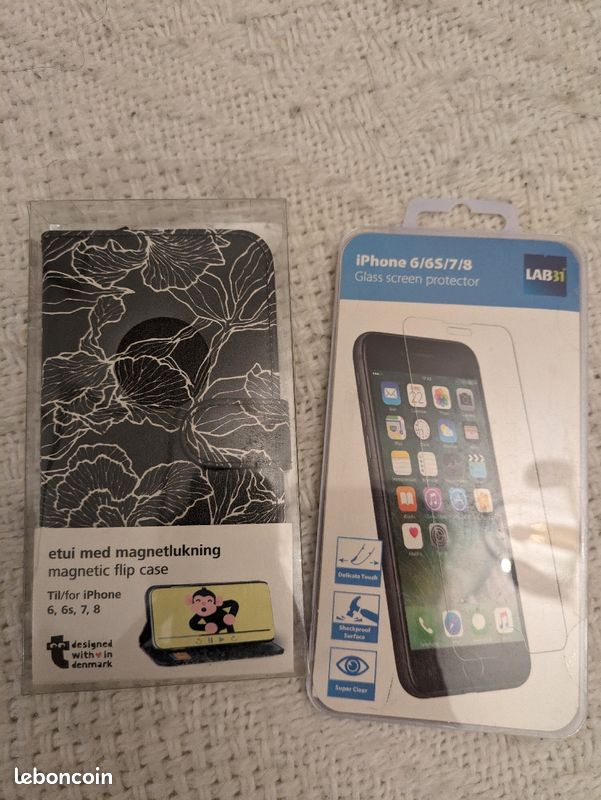 Coque iphone étui à fermeture magnétique et protection écran (image 1)