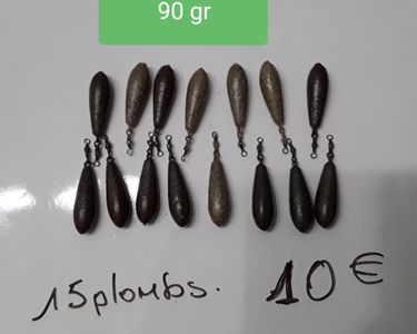 Lot de 15 plombs missile 80 gr pour peche à la carpe - Sport & Plein air