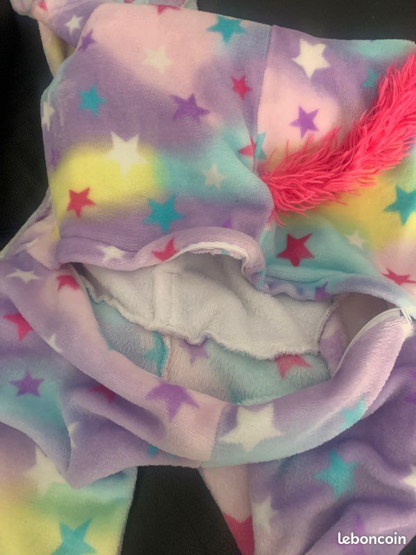 Pyjama Licorne à Capuche En Polaire Chaude Pour Fille - Grenouillère Enfant 3 à 11 Ans