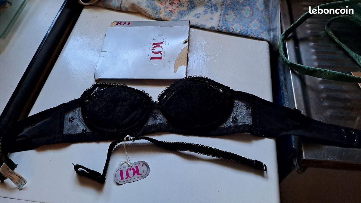 Soutien gorge vintage lou noir 80 (image 2)