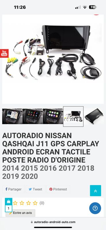 Autoradio d'origine gps nissan qashqai j11 - Équipement auto