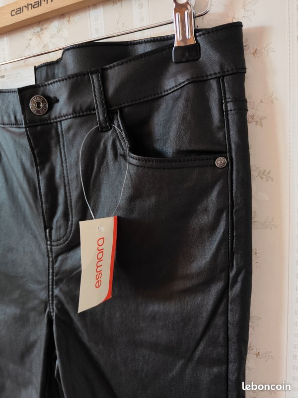 Pantalon skinny noir enduit 42 (image 3)