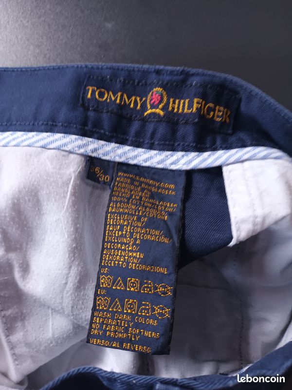 Pantalon chino Tommy hilfiger bleu marine - Taille S (coupe large) - vintage (image 6)