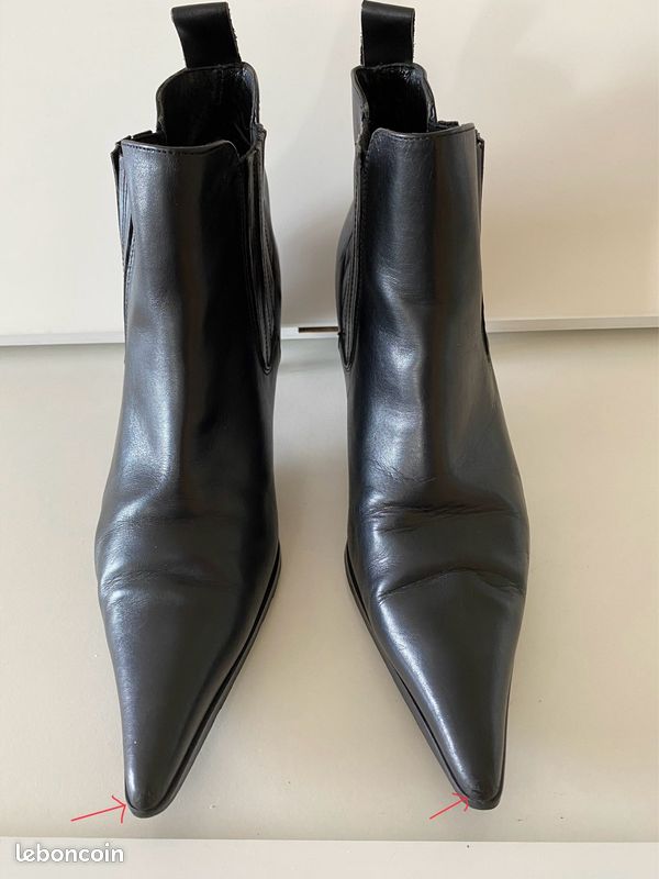 Bottines bottes cuir daim (image 1)