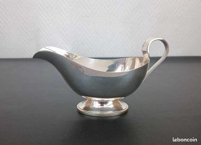 CASSEROLE À SAUCE en métal argenté manche bois EUR 60,00 - FR
