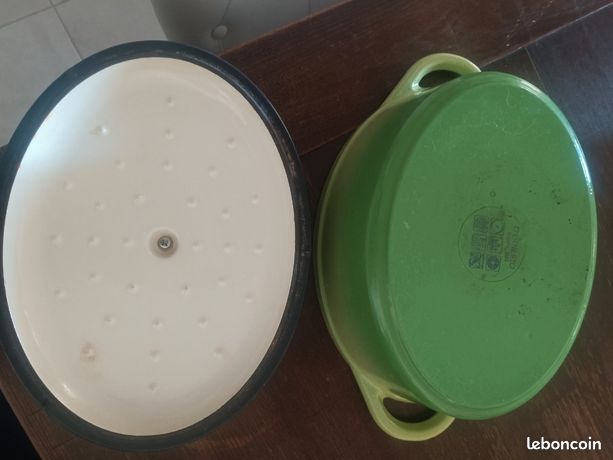 Cocotte En Fonte émaillée Fontignac 24 Cm – Vert Vintage, 3,8 L, Fabriquée En France