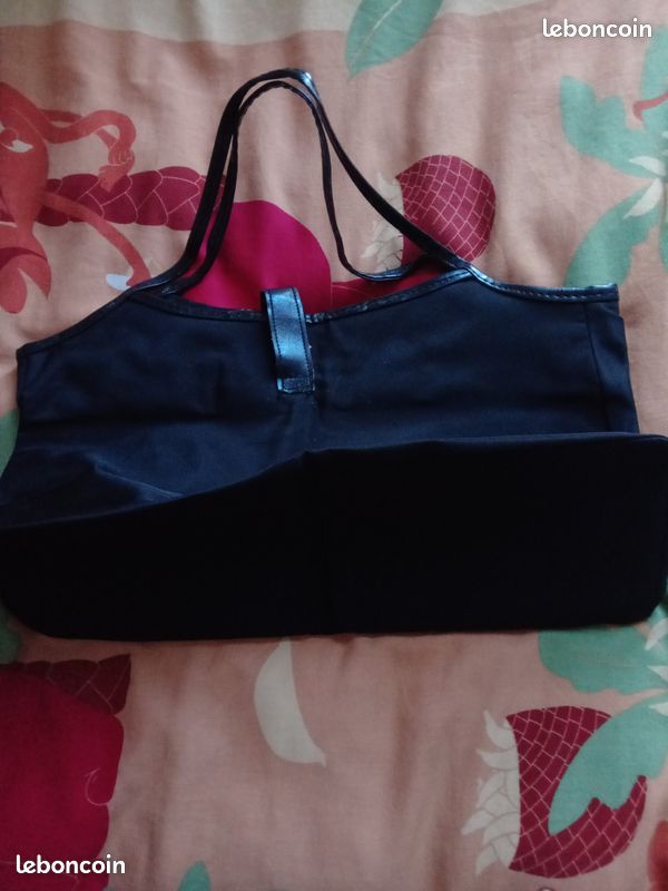 Sac à main toile noir 41x23 m neuf (image 3)