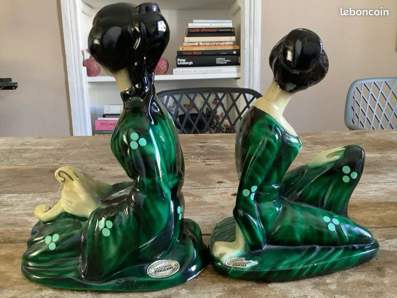 Paire de statues en Céramique signé Léo PAGLIAI 1950 (image 2)