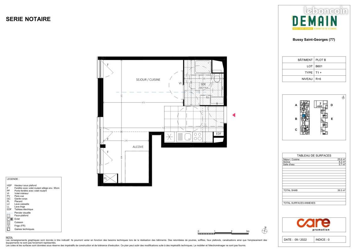 Appartement a louer bussy-saint-georges - 1 pièce(s) - 39 m2 - Surfyn