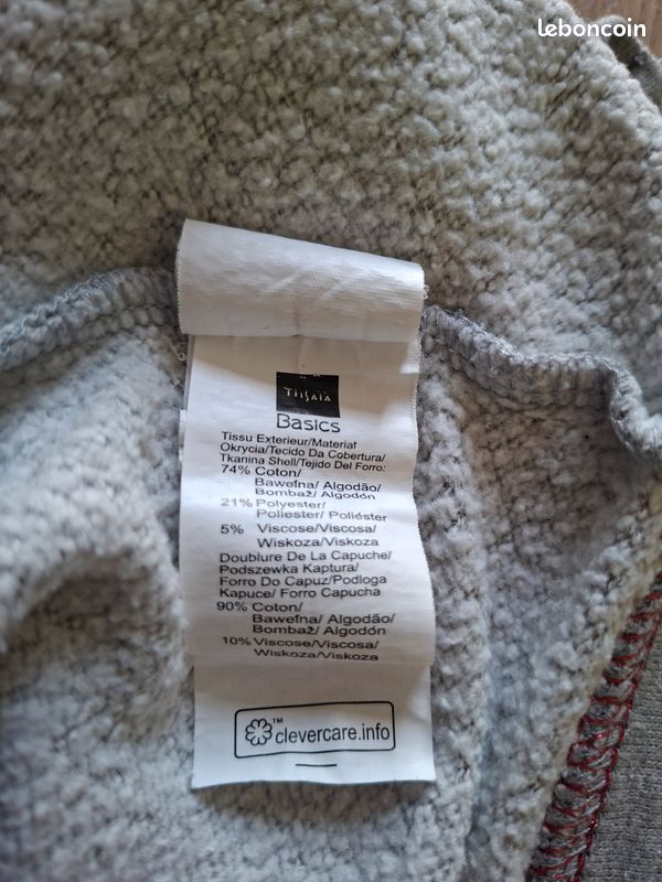 Pull à Capuche Fille Miss E-Vie Gris 9-10 Ans – Viscose, Manches Longues, Très Bon état