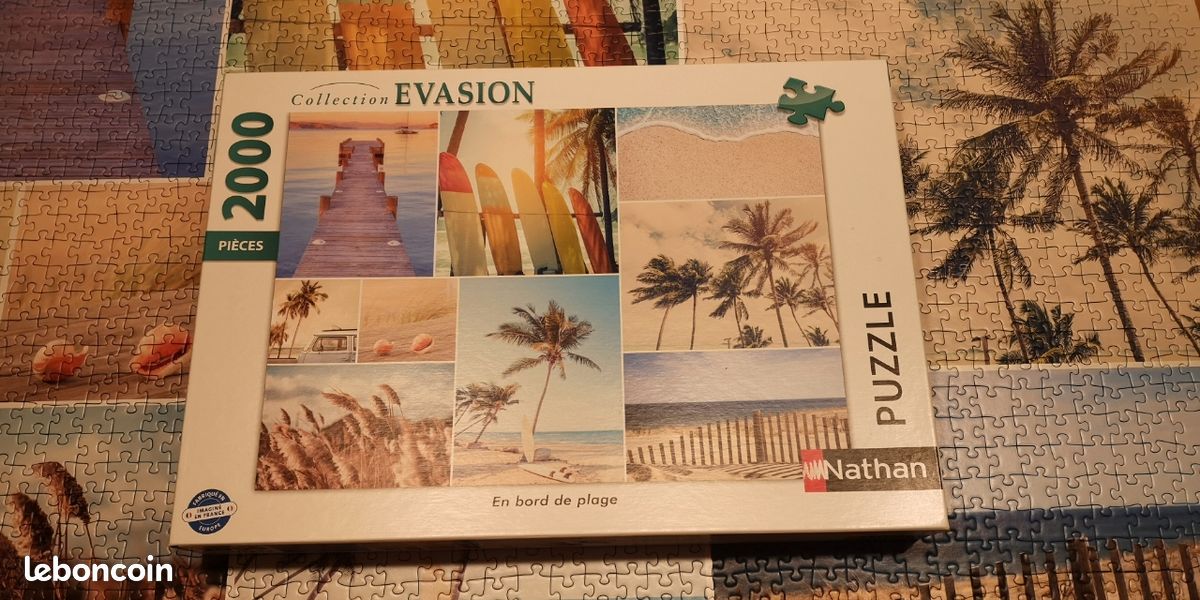Puzzle 2000 pièces Nathan évasion en bord de plage (image 1)