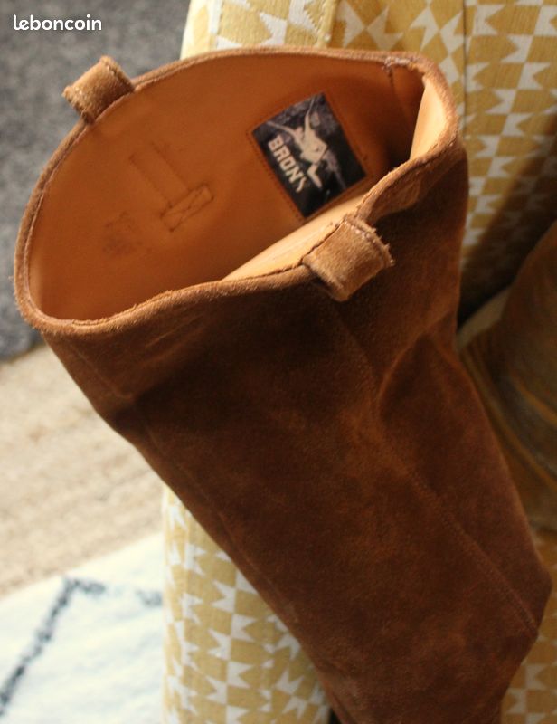 Paire de bottes hautes cuir camel Bronx 41 (image 6)