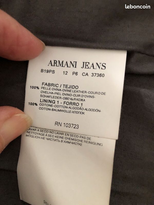 Veste en cuir Armani Jean (image 4)