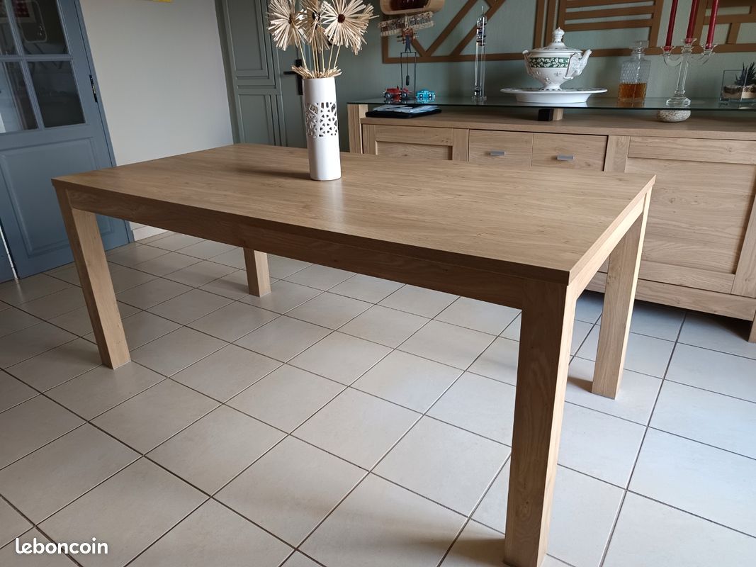 Table rectangulaire contemporaine couleur hêtre (image 1)