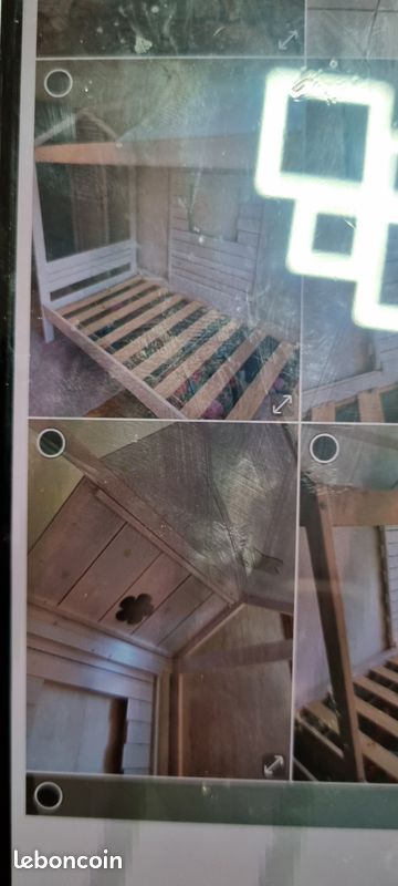 Lit cabane+matelas neuf+chevet (image 3)