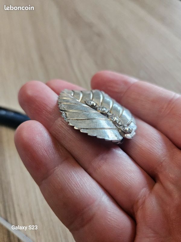 Broche Ancienne Annees 50 Argent Massif Antique Silver