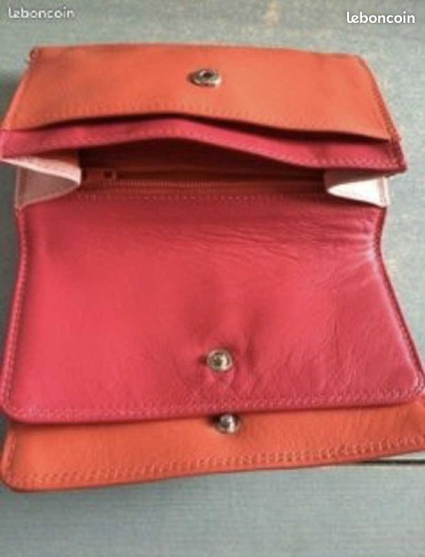 Porte-monnaie Vintage MY WALIT - Cuir Rouge - Femme - Très Bon état