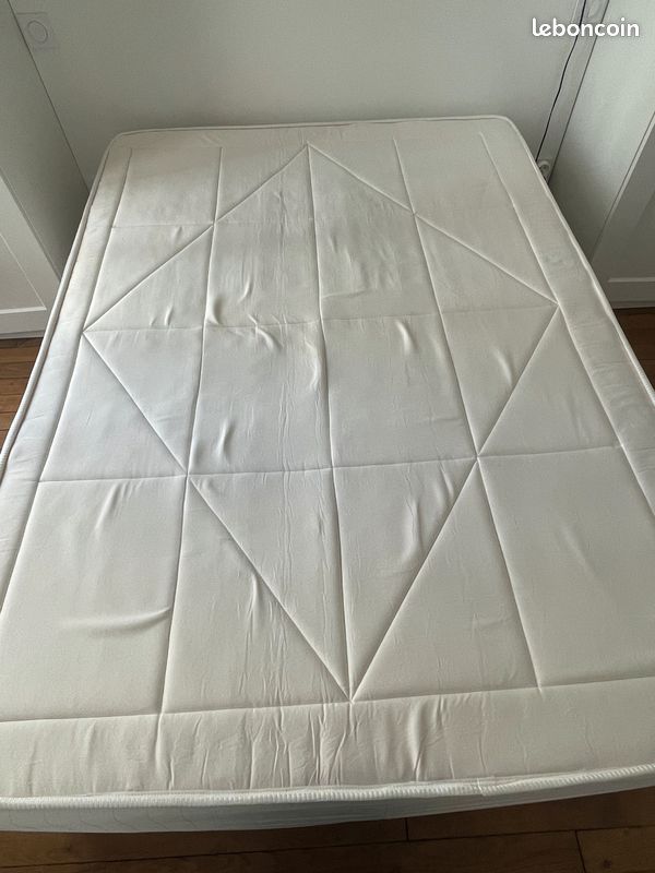 Pack lit complet 140x190 cm - Matelas + Sommier Blanc / Royal Palace Bedding (image 3)